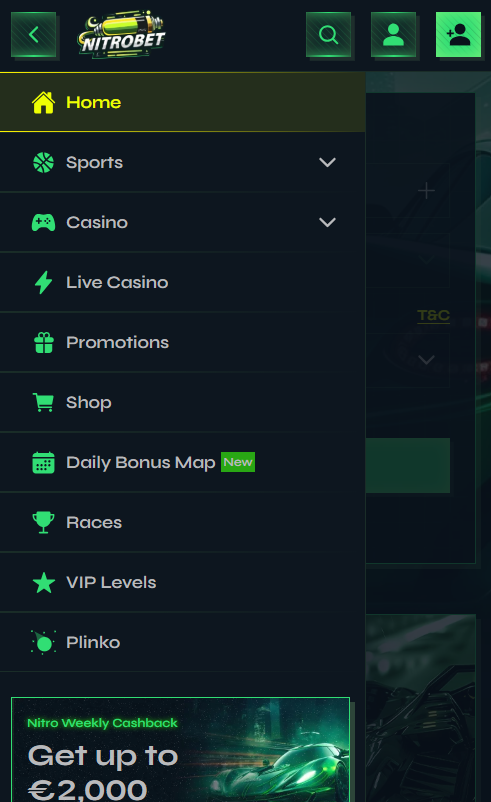 Nitrobet Casino mobile