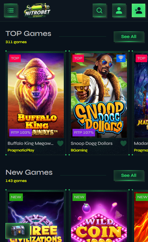 Nitrobet Casino mobile
